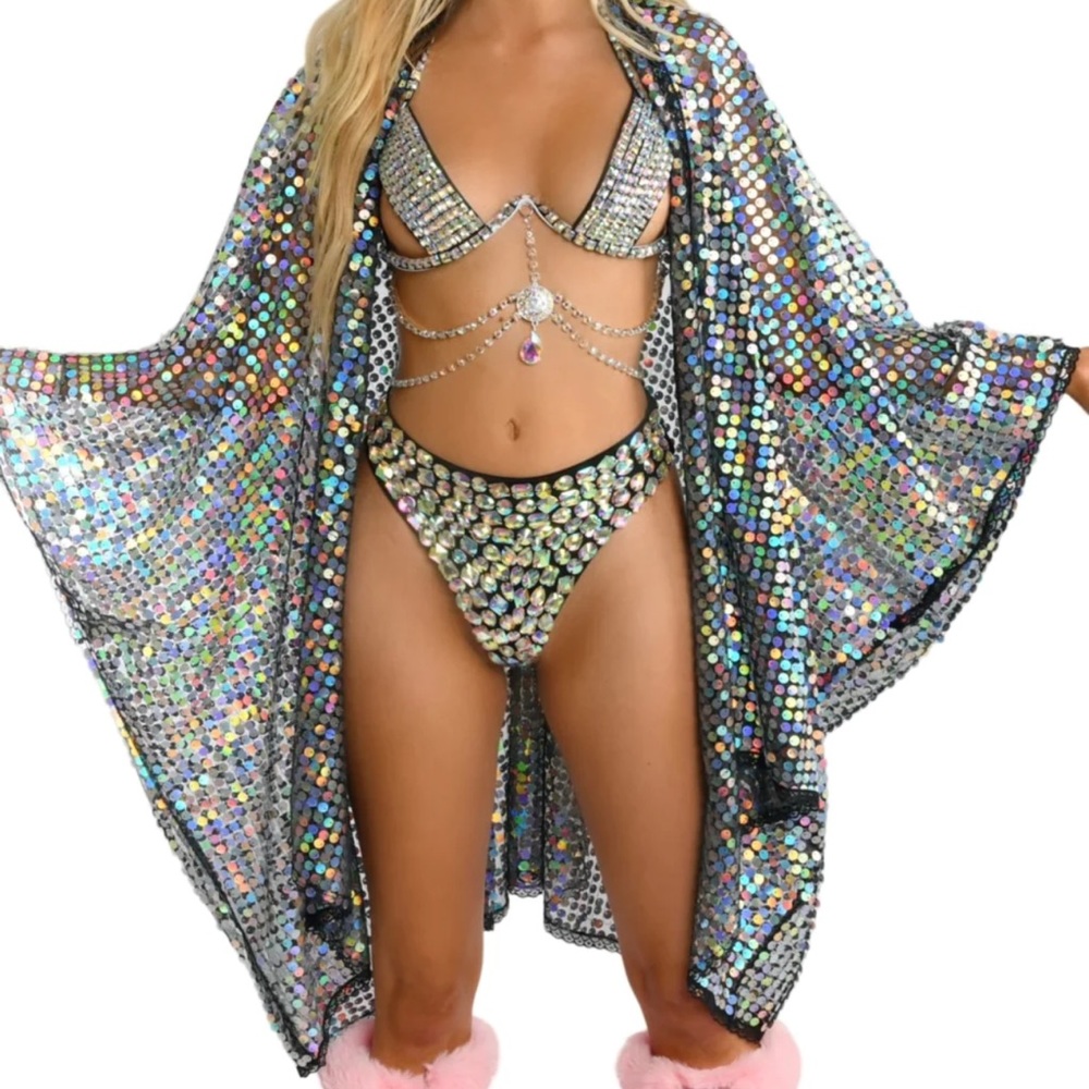 Stunning Sequin Holographic Kimono by Lumi Shop, never worn, only tried on